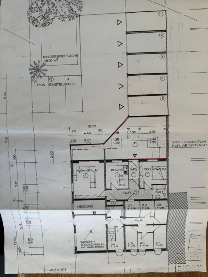 Grundriss Keller und Garage Nr